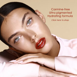 No Carmine red lipstick